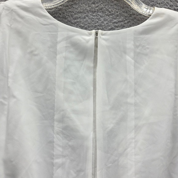 Cabi Womens Indulge Tunic Top Medium Ivory Layered V-Neck Lightweight Drape - Picture 4 of 13